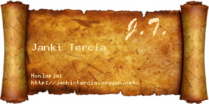 Janki Tercia névjegykártya